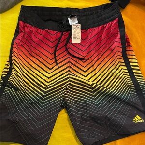 Adidas Gradient Chevron Shorts - Red, Orange, Yellow, Green